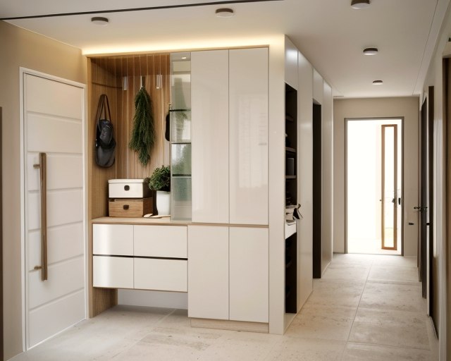 Fikirtepe residence, entryway storage