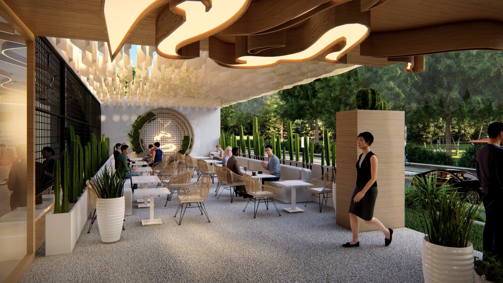 Luamia Coffee, covered terrace seating
