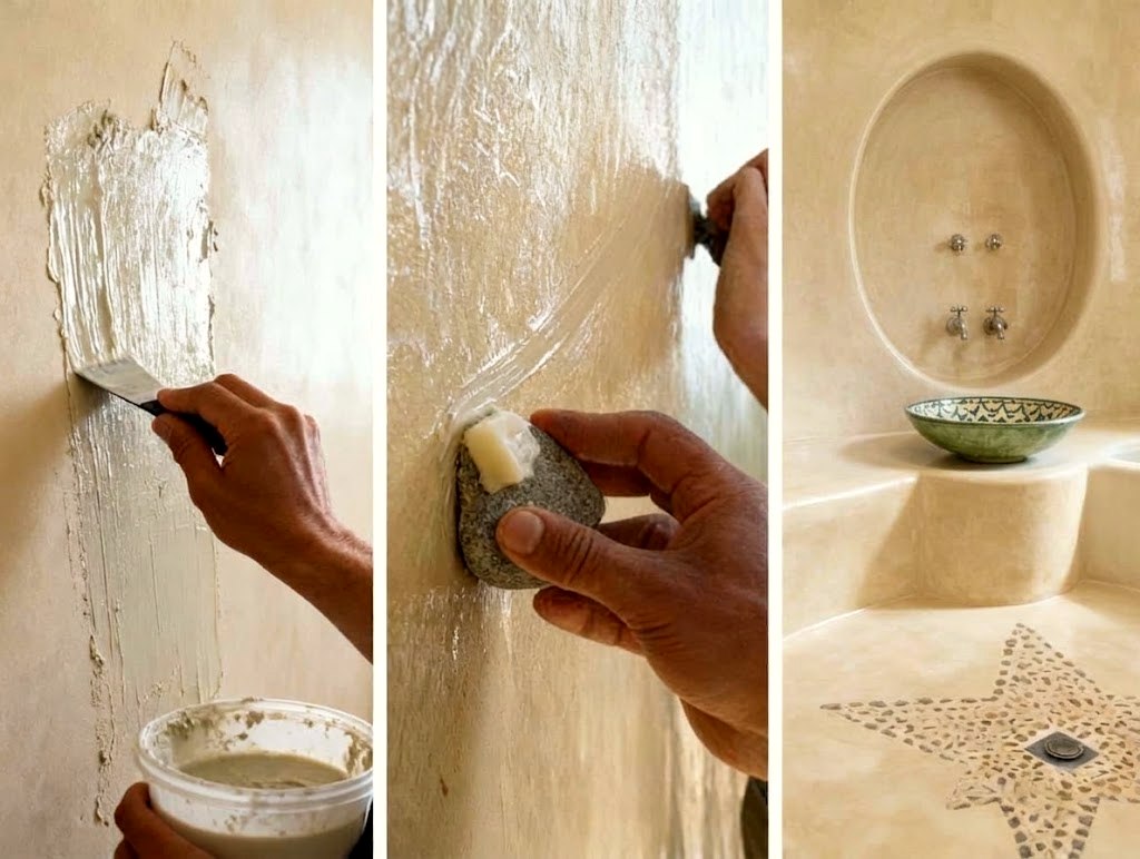 Tadelakt lime plaster concept