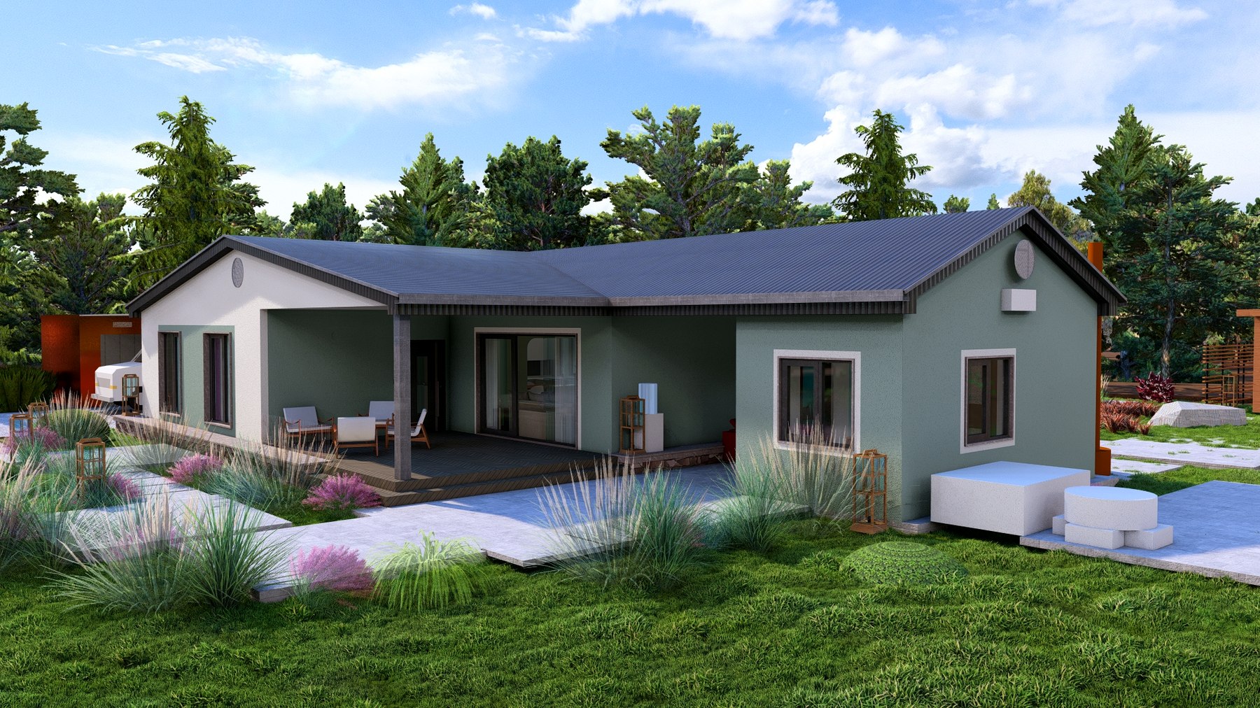 Village house, alternate exterior render