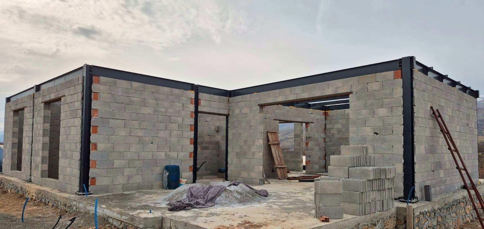 Village house, construction stage